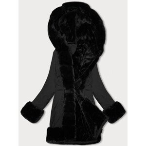 Černá dámská bunda s kožešinovou podšívkou J Style (11Z8089) černá S (36)