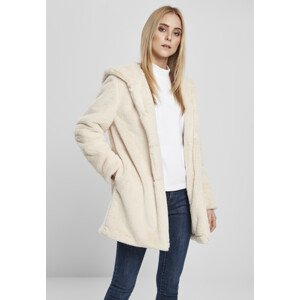 Dámský medvídkový kabát s kapucí v bílé barvě Grösse: XS