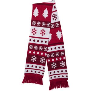 Vánoční tečkovaný šátek červený/bílý JEDNA VELIKOST