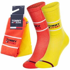 Tommy Hilfiger Jeans 2Pack Socks 701218704006 Coral/Yellow 43-46