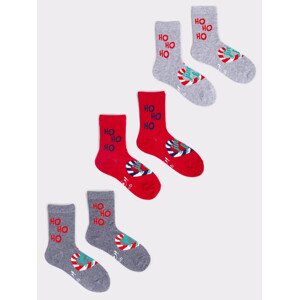 Yoclub Vánoční ponožky 3-pack SKA-X046U-AA00 Vícebarevné 23-26