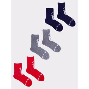 Yoclub Vánoční ponožky 3-pack SKA-X048U-AA00 Vícebarevné 23-26