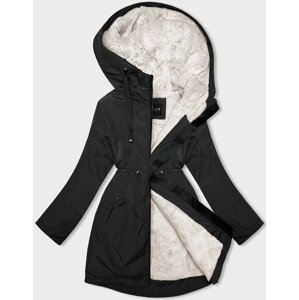 Černá dámská zimní bunda s kožešinovou podšívkou Glakate (H-2978) černá S (36)