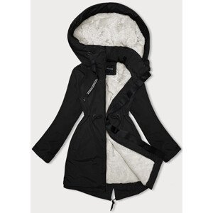Černá dámská zimní bunda s kapucí Glakate (H-3832) černá XXL (44)