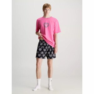 Pánské pyžamo S/S BOXER SET 000NM2515E KCD černorůžové - Calvin Klein M