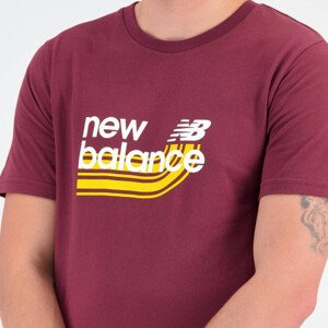 Pánske tričko BG MT31908 Maroon s potlačou - New Balance L kaštanová