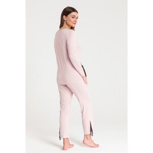 Dámský pyžamový Top LA072 Pudr růžová - LaLupa Velikost: XL, Barvy: pudrovo-růžová