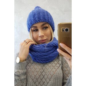 Dámsky set čiapky a šálu Oliwia Kráľovská modrá s fialovou - Kesi UNI Královská modř