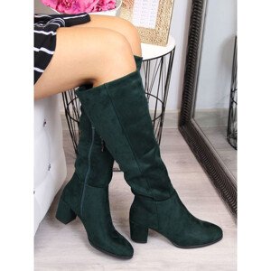 Sergio Leone W SK184D zelené zateplené boty na podpatku Velikost: 37