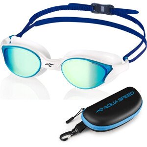 AQUA SPEED Plavecké brýle Vortex Mirror&Case White/Blue Pattern 51 Velikost: M/L