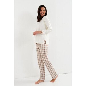 Luxusní dámské pyžamo Radka ecru Barva: bílá, Velikost: M