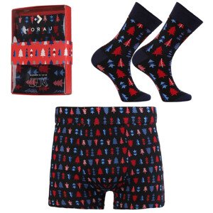 Vánoční ponožky a boxerky v dárkovém balení černá L40/45