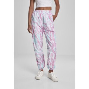 Dámské kalhoty Tie Dye Track aquablue/růžové XL