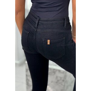 Dámské úzké džíny s kapsami  FA8836 černé - Kesi M