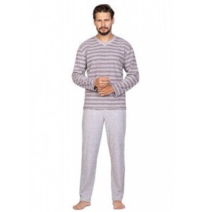 Pánske pyžamo 589 - REGINA XL sv.šedá-vzor