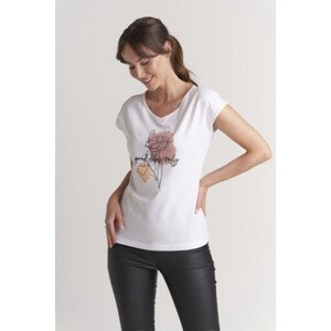 Dámske tričko IM3.T01 PRINT 01 biela s potlačou - Trendy S