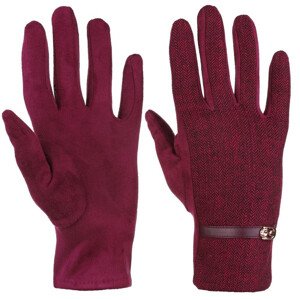 Dámske módne rukavice Elegance RRD12000-029 bordové so vzorom - Moraj one size
