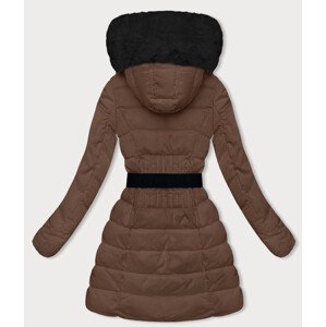 Hnedá páperová dámska zimná bunda (2M-007) odcienie brązu S (36)