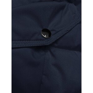 Tmavomodrá páperová dámska zimná bunda (2M-007) odcienie niebieskiego XL (42)