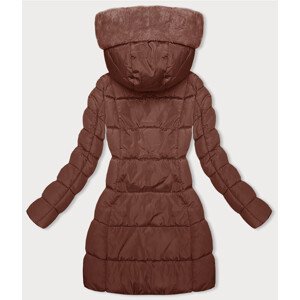 Zimná bunda v tehlovej farbe s kapucňou (2M-231) odcienie brązu XL (42)