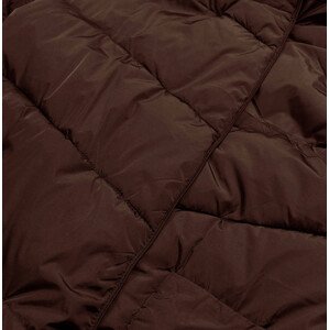 Dlhá hnedá dámska zimná bunda (2M-033) odcienie brązu XXL (44)