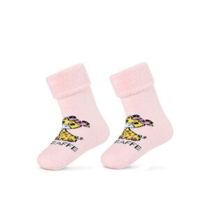 Detské ponožky froté s ABS Růžová 12-14