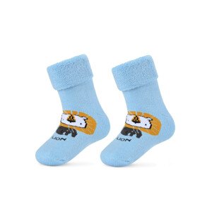 Detské ponožky froté s ABS Modrá 12-14