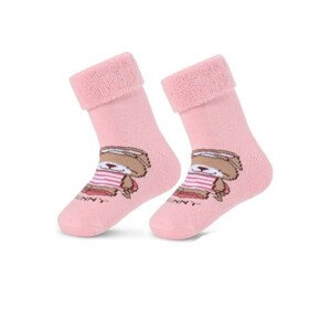 Detské ponožky froté s ABS TMAVĚ ČERVENÁ 12-14
