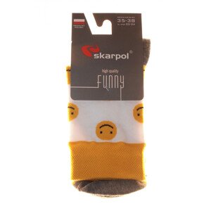 Obrázkové ponožky 80 Funny emotions - Skarpol Bílá 39/41