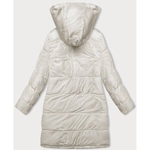 Hnedo-ecru hrubšia dámska obojstranná zimná bunda (V767) odcienie brązu L (40)