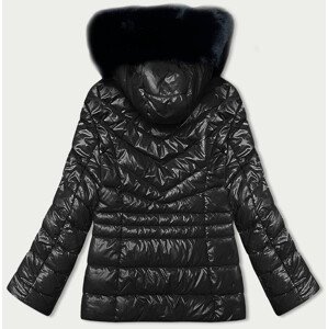 Čierna dámska prešívaná zimná bunda (V775) odcienie czerni M (38)