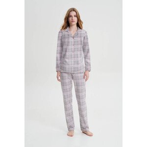 Vamp - Kárované pyžamo na gombíky 19170 - Vamp gray S