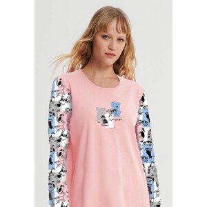 Vamp - Nočná košeľa s dlhým rukávom 19521 - Vamp pink blush XL