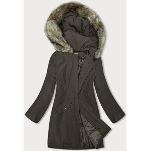 Dámska zimná bunda v khaki farbe (M-R45) odcienie zieleni XXL (44)