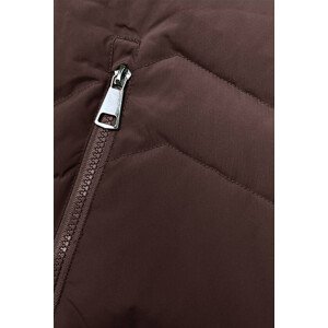Hnedá dámska zimná bunda s kožušinovou podšívkou (LHD-23023) odcienie brązu XXL (44)