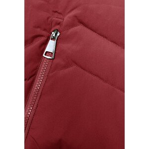 Červená dámska zimná bunda s kožušinovou podšívkou (LHD-23023) odcienie czerwieni XL (42)