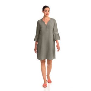 Vamp - Pohodlné jednofarebné dámske šaty 14444 - Vamp green sage S