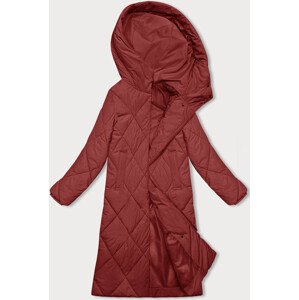 Červená dlhá zimná bunda s kapucňou J.Style (5M3173-270) odcienie czerwieni S (36)
