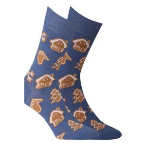 Vzorované sviatočné ponožky PARIS BLUE 30-34