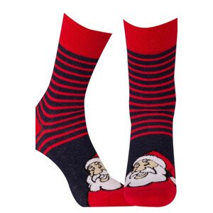Vzorované sviatočné ponožky červená 43-46