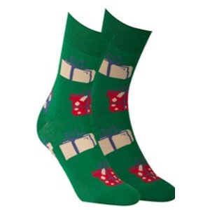 Vzorované sviatočné ponožky zelená 43-46