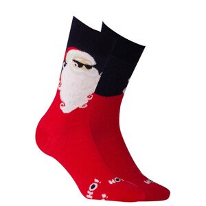 Vzorované sviatočné ponožky červená 43-46