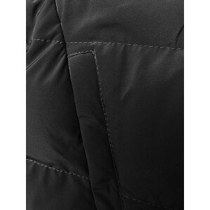 Čierna zimná bunda s kapucňou (2M-023) odcienie czerni L (40)