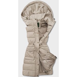 Béžová dámská péřová vesta s kapucí model 17814706 Béžová L (40) - CANADA Mountain