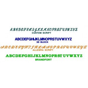 výšivka monogramu 2 písmená VM2