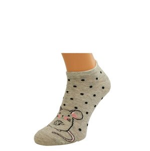 Dámske ponožky Bratex Ona Classic 0242 Zvieratká meruňka 39-41