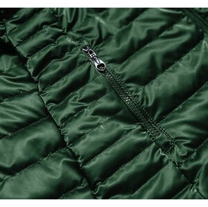 Zelená dámska bunda s kapucňou (2021-11BIG) odcienie zieleni 48