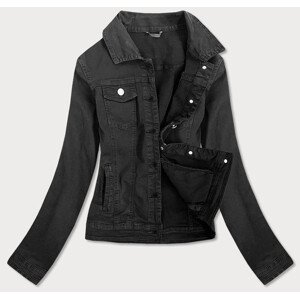 Vypasovaná černá dámská džínová bunda model 15032350 - FIONINA JEANS černá L (40)