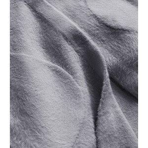 Dlohý šedý vlnený prehoz cez oblečenie typu "alpaka" s kapucňou (908) šedá ONE SIZE