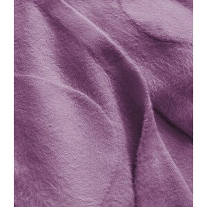 Dlhý vlnený prehoz cez oblečenie typu "alpaka" vo farbe lila s kapucňou (908) odcienie fioletu ONE SIZE